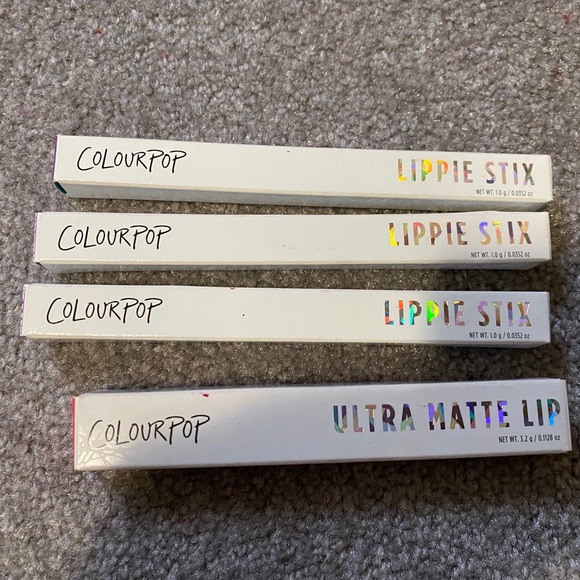 4 colourpop lipsticks 💄💄💄💄 and lip gloss matte